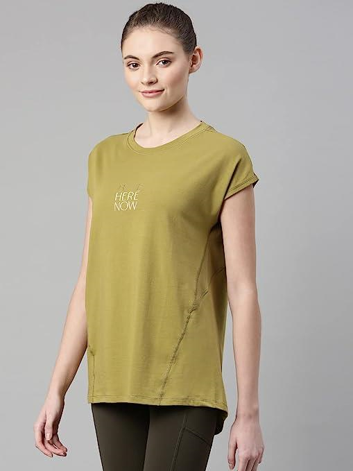ENAMORE LADIES T-SHIRT R-NECK  DRY FIT COTTON SPANDEX WITH ANTIMICROBIAL FINISH ACTIVE STAY FRESH WORKOUT  T-SHIRT