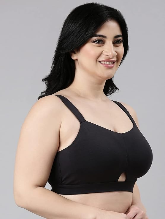 Enamor Innovations Cloudsoft Invisi Bonded Neck Women's Everyday Cotton Minimizer Bra - Padded, Wirefree, Full Coverage
