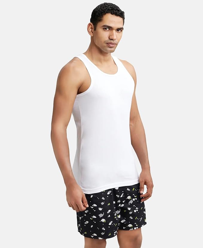 Jockey Men's Super Combed Cotton Round Neck Slim Fit Sleeveless Vest (pack of 2)