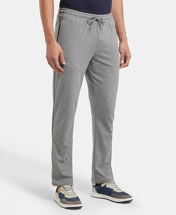 Jockey Men's Super Combed Cotton Rich Regular Fit Mid Rise Trackpants with Side Pockets