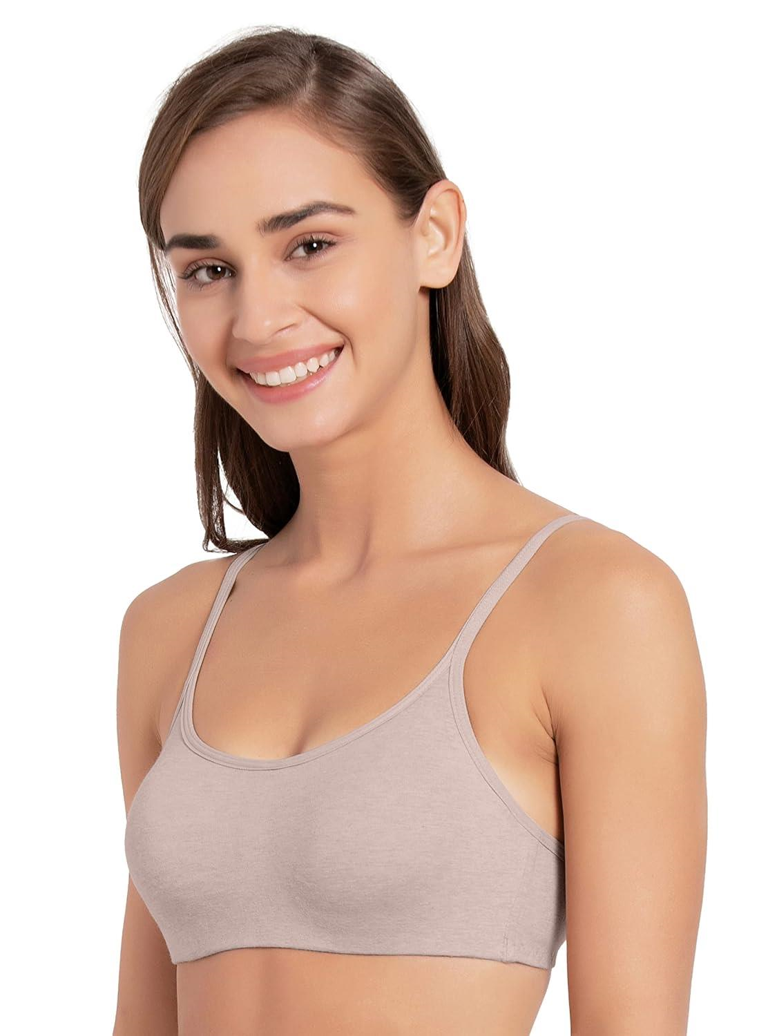 Jockey  Women's Wirefree Non Padded Super Combed Cotton Elastane Stretch Full Coverage Beginners Bra with Adjustable Straps