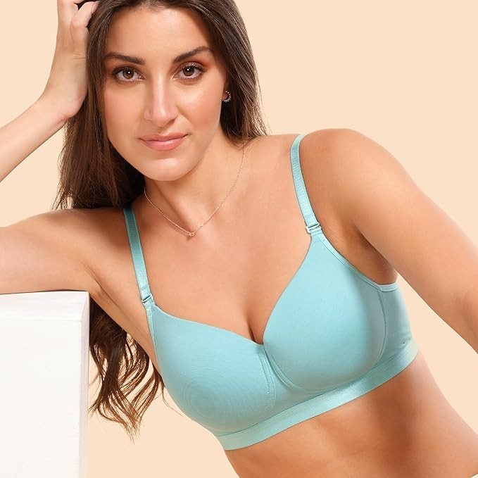 Enamor Innovations Fabcool Breathable Cup Women's T-Shirt Bra - Antimicrobial Comfort, Perforated Cups Padded, Wirefree, High Coverage