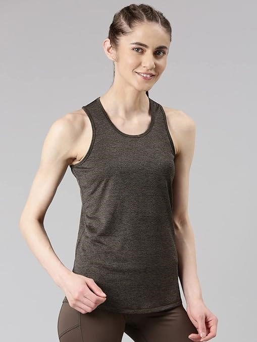 Enamor Sleeveless Round Neck Regular Length Tank T-Shirt - Slim Fit, Quick Dry, Antimicrobial