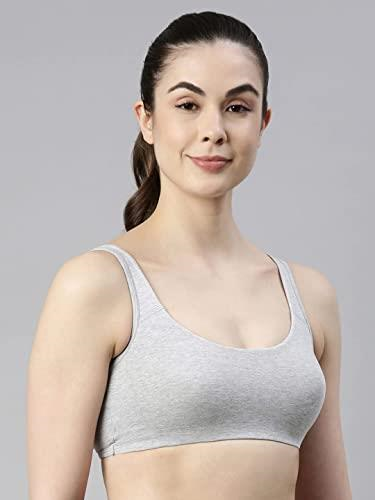 Enamor Low Impact Women's Cotton Everyday Sports Bra - All Day Comfort, Non Padded, Wirefree, High Coverage