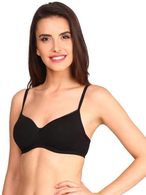Jockey  Women's Wirefree Padded Super Combed Cotton Elastane Stretch Medium Coverage Lace Styling T-Shirt Bra with Adjustable Straps
