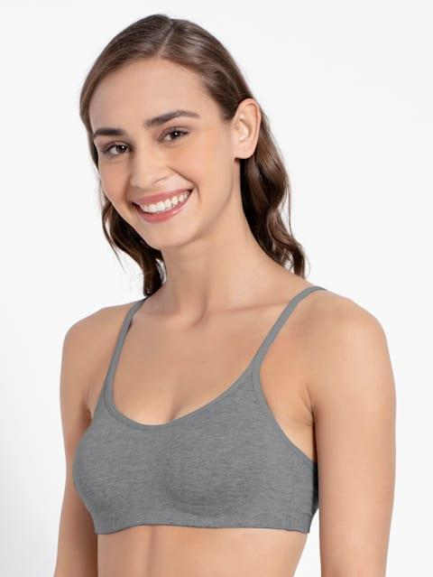 Jockey  Women's Wirefree Non Padded Super Combed Cotton Elastane Stretch Full Coverage Beginners Bra with Adjustable Straps