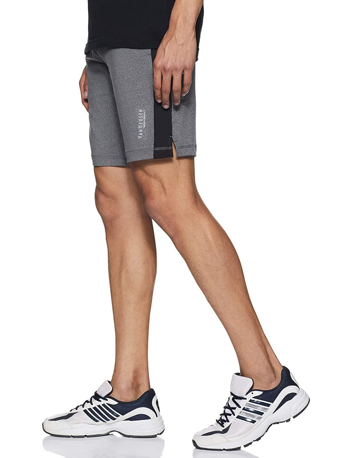 Van Heusen Men Active Sports Swift Dry Knit Shorts - High Stretch, Mesh Panel