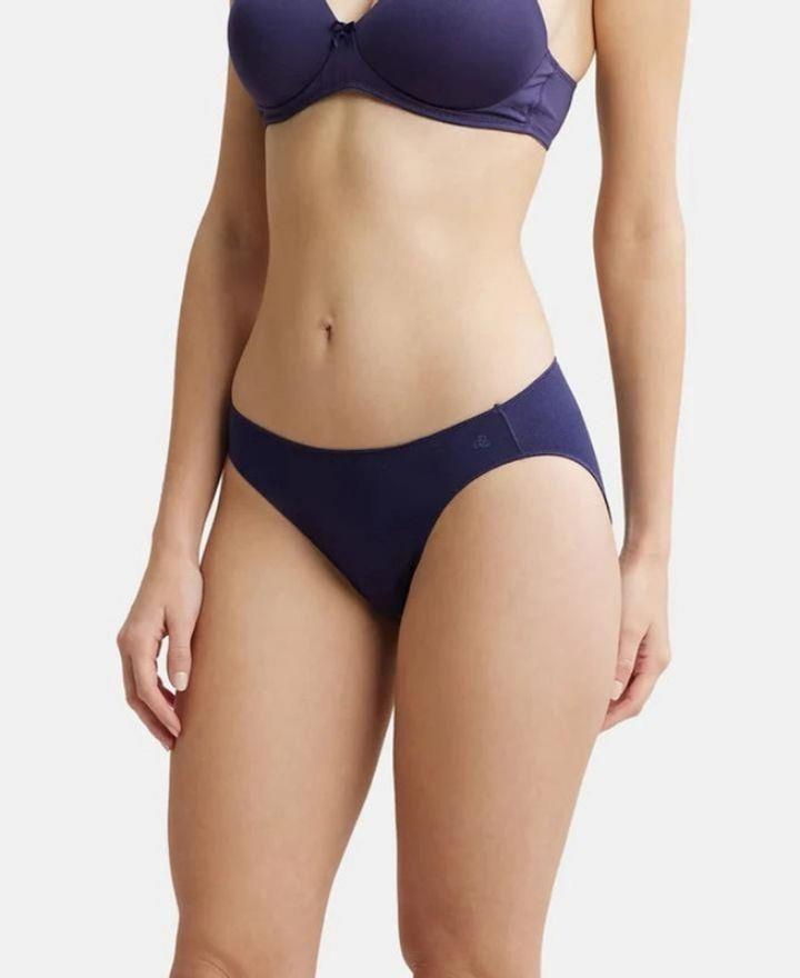 Jockey Women's Medium Coverage Micro Modal Elastane Stretch Mid Waist Bikini Concealed Waistband and Stay Fresh Treatment