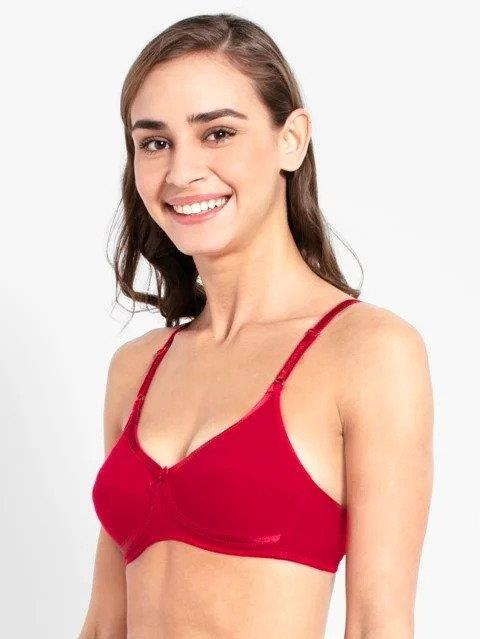 Jockey  Women's Wirefree Non Padded Super Combed Cotton Elastane Stretch Medium Coverage Cross Over Everyday Bra with Adjustable Straps