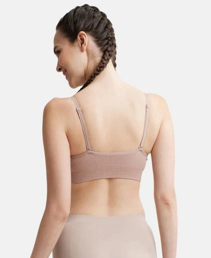 Jockey Women's Wired Padded Super Combed Cotton Elastane Strech Medium Coverage Plunge Neck Pushup Bra with Multiway Styling