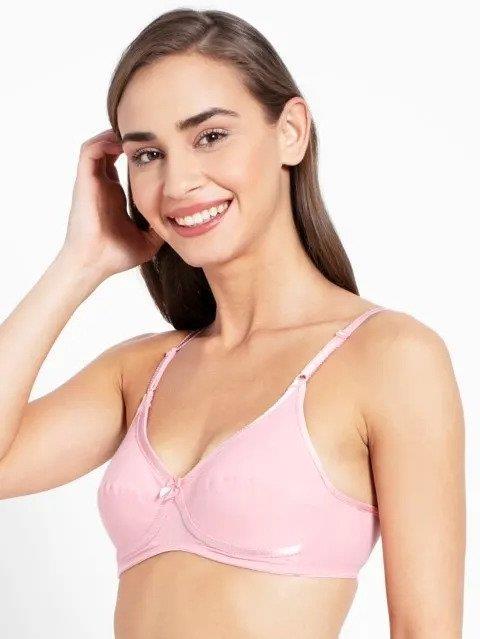 Jockey  Women's Wirefree Non Padded Super Combed Cotton Elastane Stretch Medium Coverage Cross Over Everyday Bra with Adjustable Straps
