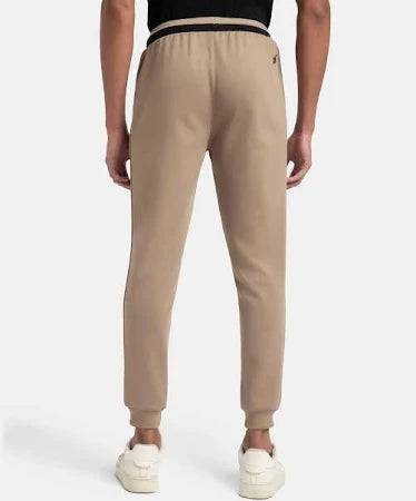 Jockey Men's Super Combed Cotton Rich Pique Fabric Slim Fit Mid Rise Joggers with Zipper Pockets