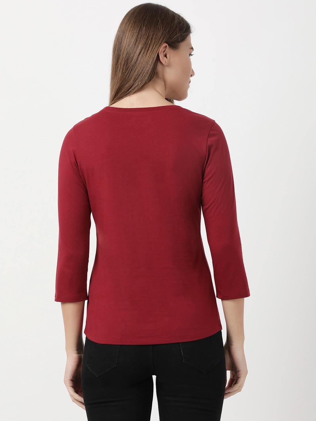 JOCKEY LADIES R-NECK T-SHIRT 3/4 SLEEVE SUPER COMBED COTTON T-SHIRT