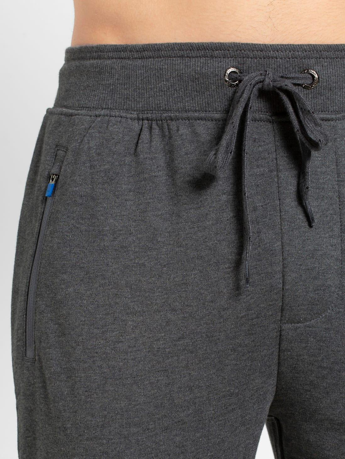 Jockey Men's Super Combed Cotton Rich Slim Fit Mid Rise Joggers with Zipper Pockets