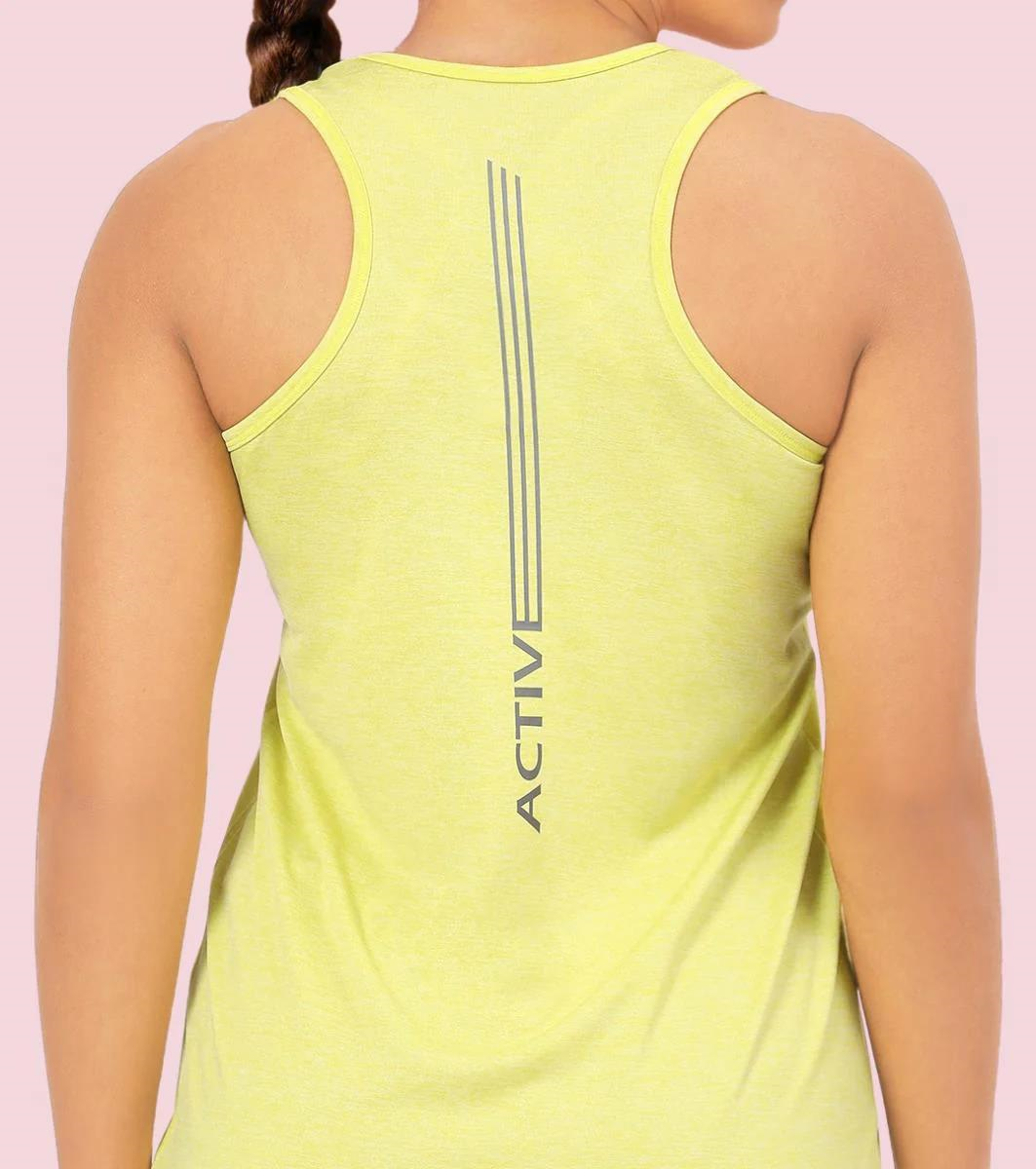 Enamor Sleeveless Round Neck Regular Length Tank T-Shirt - Slim Fit, Quick Dry, Antimicrobial