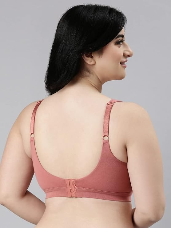 Enamor Innovations Cloudsoft Invisi Bonded Neck Women's Everyday Cotton Minimizer Bra - Padded, Wirefree, Full Coverage