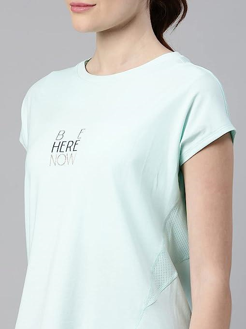 ENAMORE LADIES T-SHIRT R-NECK  DRY FIT COTTON SPANDEX WITH ANTIMICROBIAL FINISH ACTIVE STAY FRESH WORKOUT  T-SHIRT