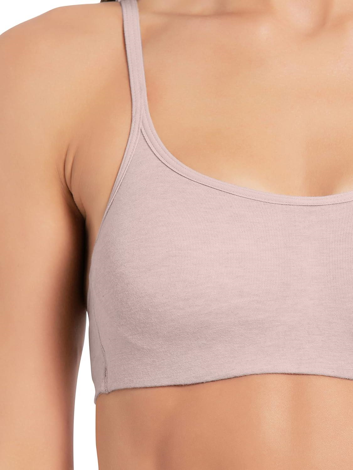 Jockey  Women's Wirefree Non Padded Super Combed Cotton Elastane Stretch Full Coverage Beginners Bra with Adjustable Straps