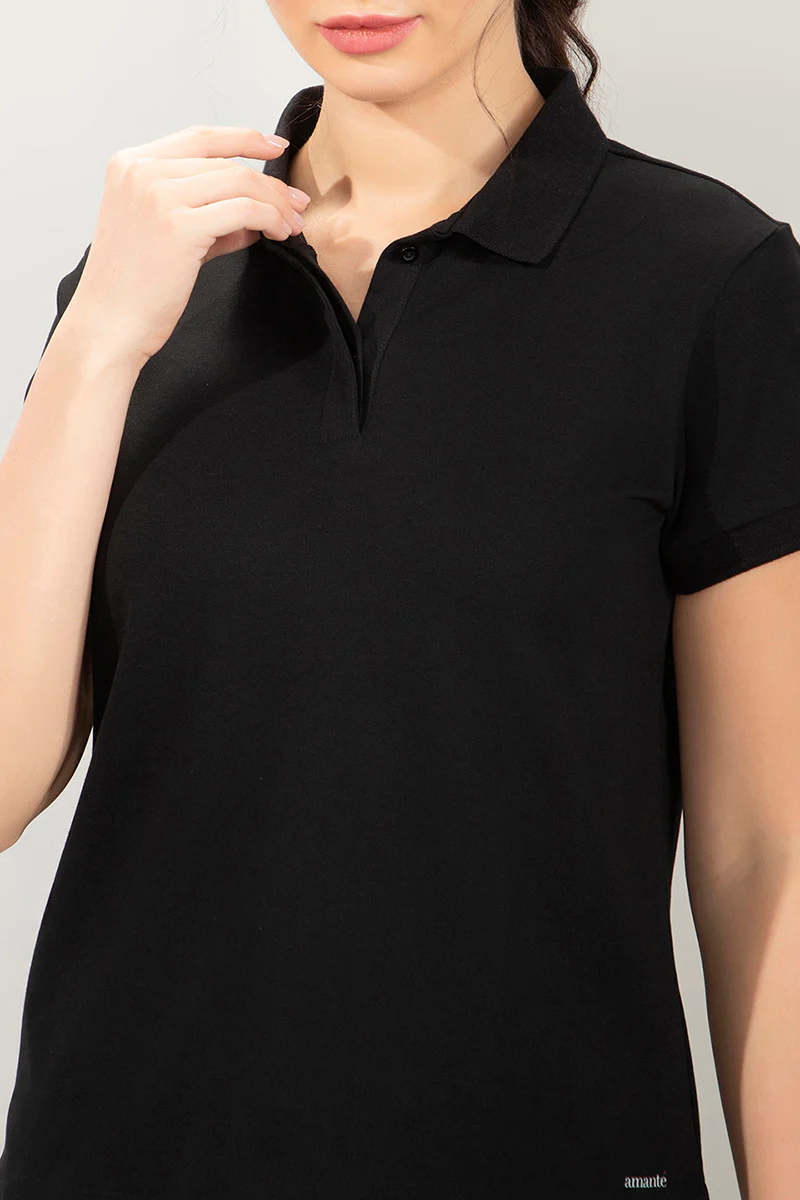 AMANTE WOMEN ELEMENTS CLASSIC POLO T-SHIRT
