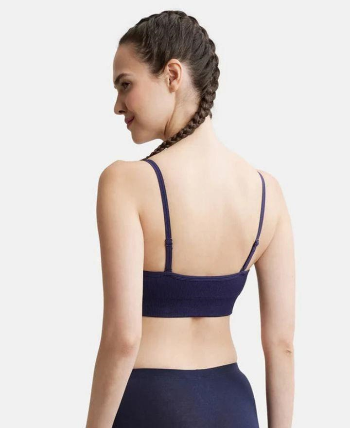 Jockey Women's Wired Padded Super Combed Cotton Elastane Strech Medium Coverage Plunge Neck Pushup Bra with Multiway Styling