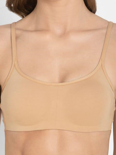 Jockey  Women's Wirefree Non Padded Super Combed Cotton Elastane Stretch Full Coverage Beginners Bra with Adjustable Straps