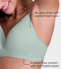 Enamor Women Cotton Innovations Bamboo Bliss,Plunge,Super Soft,Everyday T-Shirt Bra-Naturally Absorbent & Antimicrobial,Padded,Wirefree,High Coverage