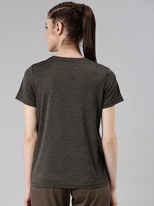Enamor Short Sleeve Crew Neck Regular Length Basic Dry Fit Workout Crew T-Shirt for Women - Relaxed Fit, Quick Dry, Antimicrobial