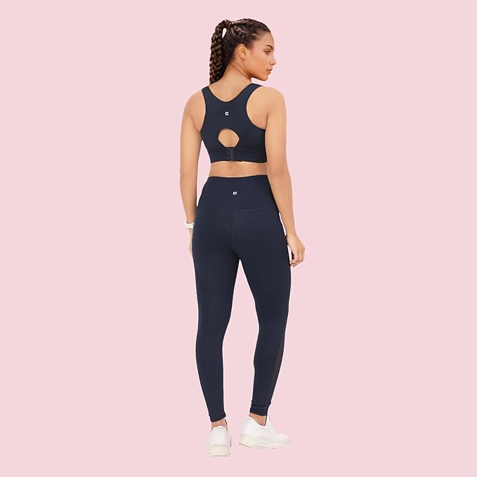 ENAMORE WOMEN'S QUICK DRY HIGH WAIST WORKOUT LEGGINGS WHITE ELASTICATED WAISTBAND