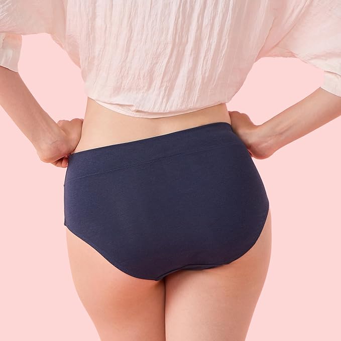 Enamor Innovations Bamboo Bliss, Anti Rash, All Day Comfort, Mid Waist Brief Panty for Women - Super Soft, Naturally Absorbent, Antimicrobial with Stain Release, Inner Elastic, Full Coverage