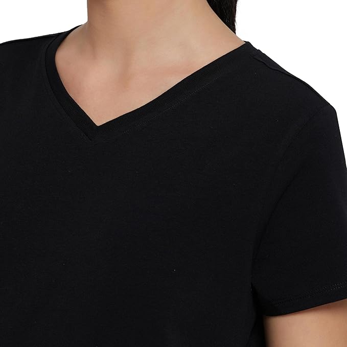 AMANTE LADIES T-SHIRT V-NECK SHORT SLEEVEE TEE