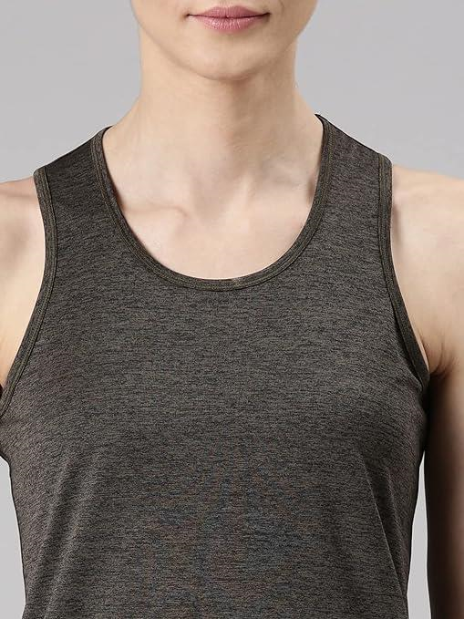 Enamor Sleeveless Round Neck Regular Length Tank T-Shirt - Slim Fit, Quick Dry, Antimicrobial