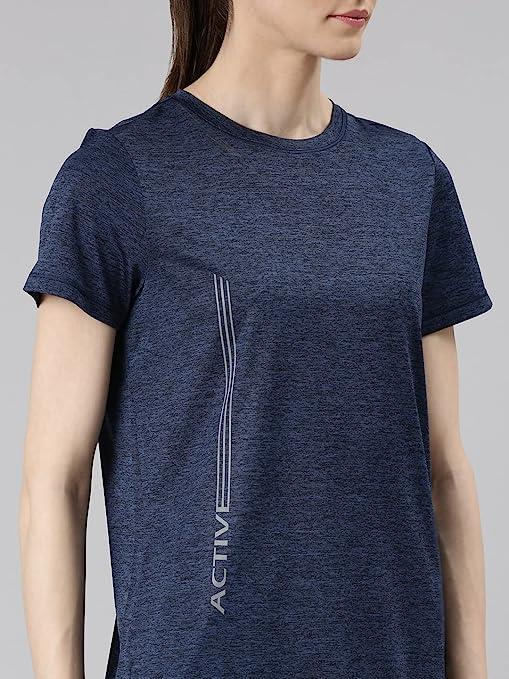 Enamor Short Sleeve Crew Neck Regular Length Basic Dry Fit Workout Crew T-Shirt for Women - Relaxed Fit, Quick Dry, Antimicrobial