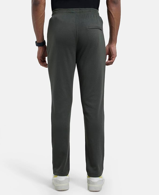 Jockey Men's Super Combed Cotton Rich Pique Interlock Fabric Slim Fit Mid Rise Trackpants with Side and Back Pockets