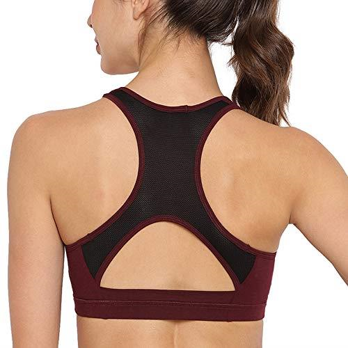 Enamor Medium Impact, Side Panel Shaping, Racer Back Women's Cotton Sports Bra - Padding with Removable Cups, Wirefree, High Coverage