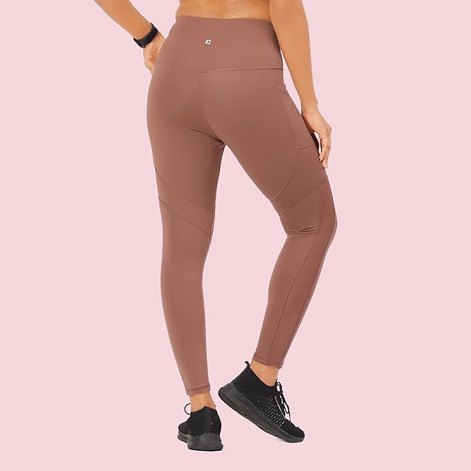 ENAMORE WOMEN'S QUICK DRY HIGH WAIST WORKOUT LEGGINGS WHITE ELASTICATED WAISTBAND