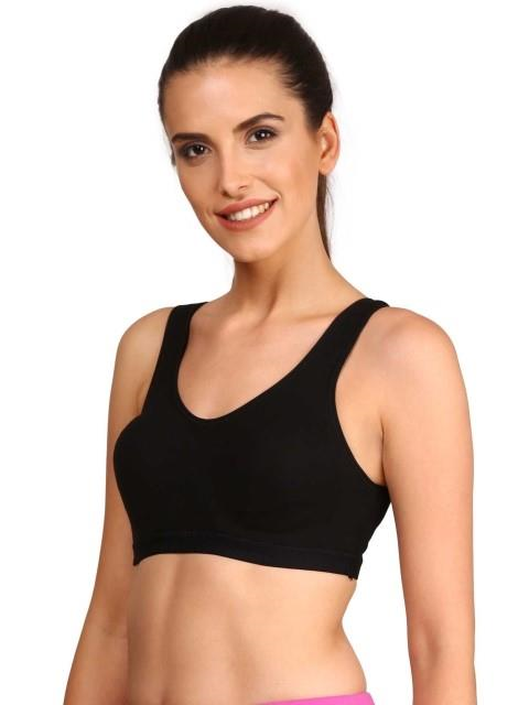 Jockey  Women Super Combed Cotton Elastane Active Bra | Wirefree | Non Padded | Full Coverage Slip-On with Wider Straps
