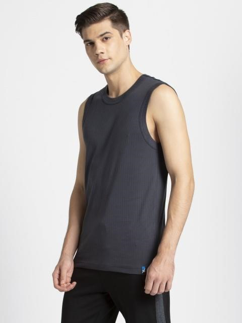 Jockey Men's Super Combed Cotton Rib Solid Slim Fit Round Neck Muscle Vest