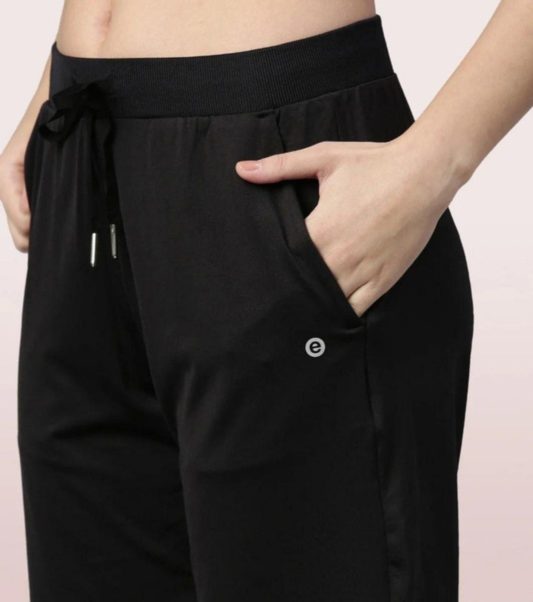 Enamor Mid Rise Knee length Drawstring Closure Active Shorts for Women - Relaxed Fit, Quick Dry, Antimicrobial