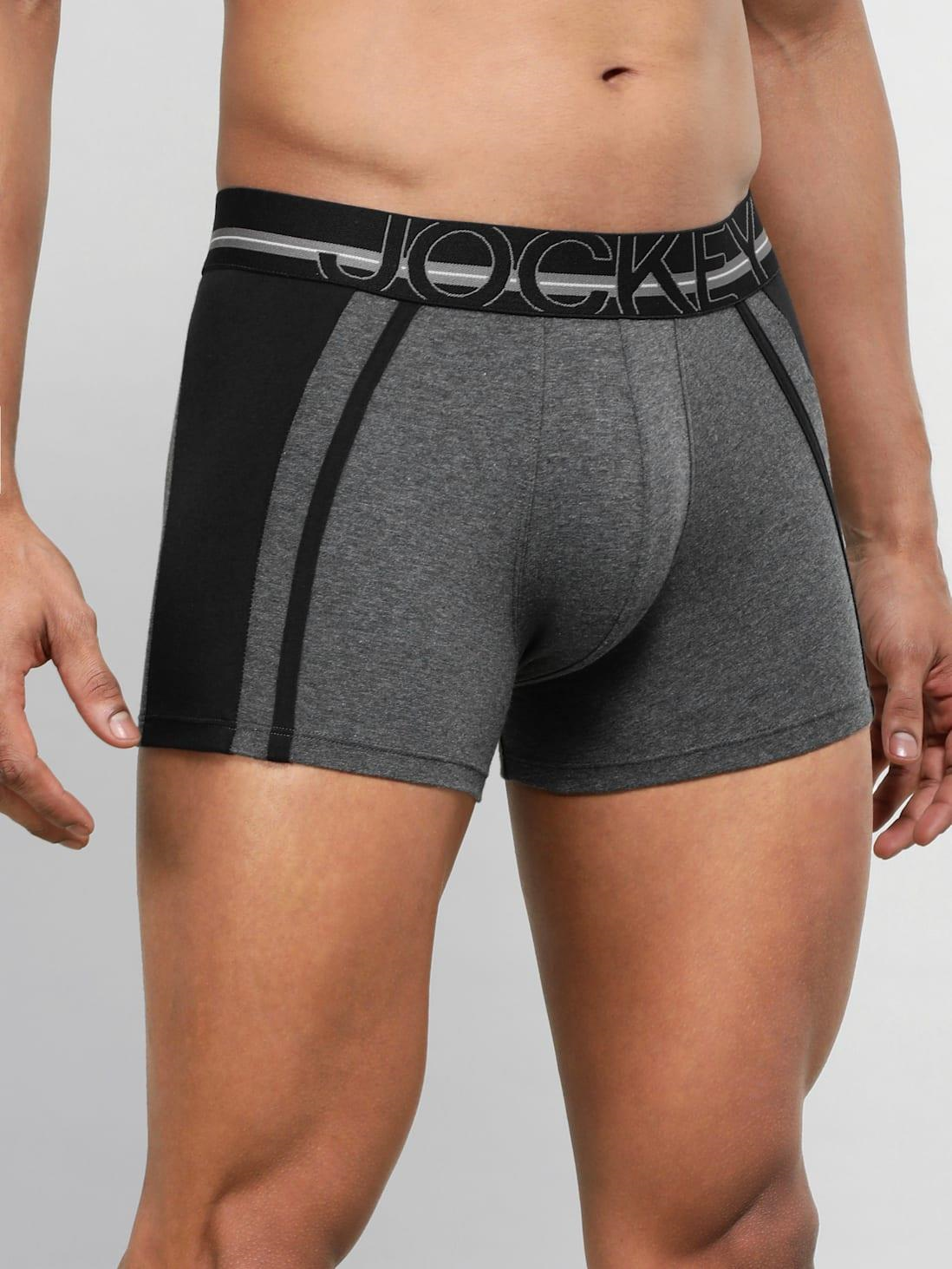 Jockey Men's Super Combed Cotton Elastane Stretch Solid Trunk with Ultrasoft Waistband