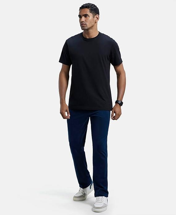 Jockey Men's Super Combed Cotton Rich Regular Fit Mid Rise Trackpants with Side Pockets