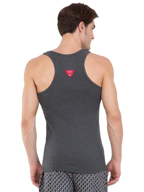 Jockey Men's Super Combed Cotton Rib Slim Fit Racer Back Styling Round Neck Gym Vest