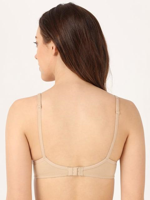 Jockey  Women's Wirefree Padded Super Combed Cotton Elastane Stretch Medium Coverage Lace Styling T-Shirt Bra with Adjustable Straps