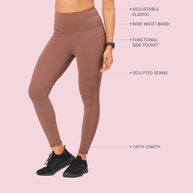 ENAMORE WOMEN'S QUICK DRY HIGH WAIST WORKOUT LEGGINGS WHITE ELASTICATED WAISTBAND