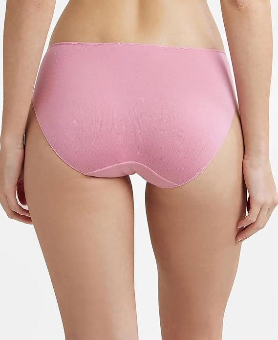 Jockey Women's Medium Coverage Micro Modal Elastane Stretch Mid Waist Bikini Concealed Waistband and Stay Fresh Treatment