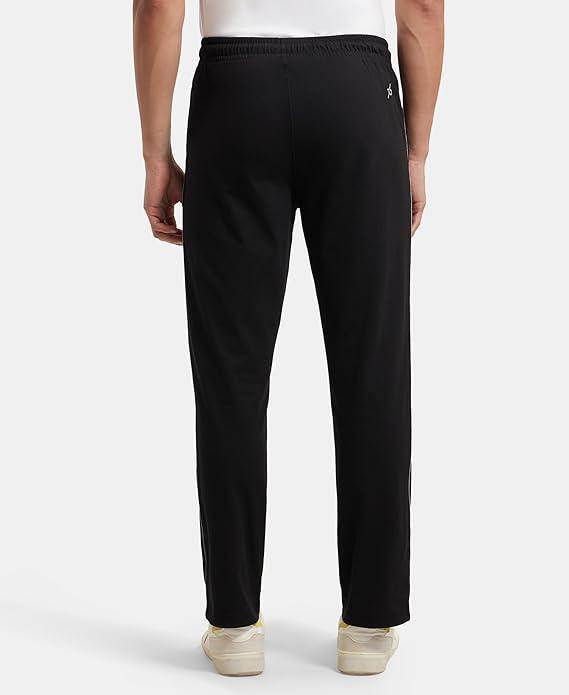 Jockey Men's Super Combed Cotton Rich Regular Fit Mid Rise Trackpants with Side Pockets