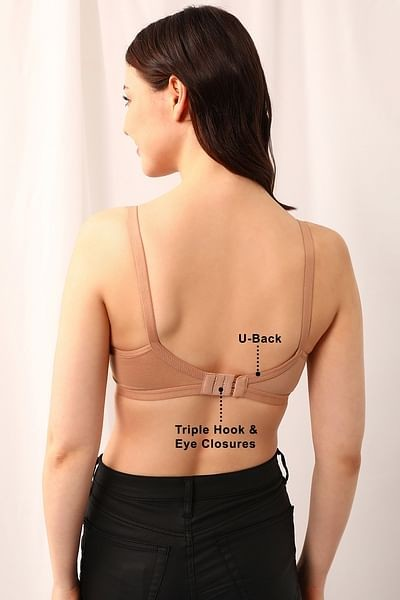 Clovia Cotton Spandex Solid Non-Padded Full Cup Wire Free T-Shirt Bra