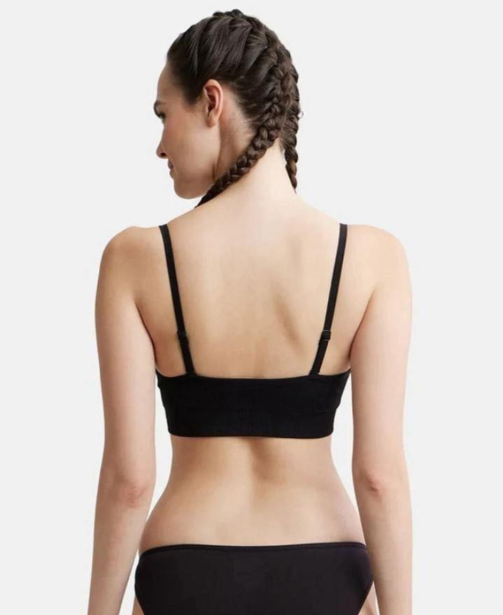 Jockey Women's Wired Padded Super Combed Cotton Elastane Strech Medium Coverage Plunge Neck Pushup Bra with Multiway Styling