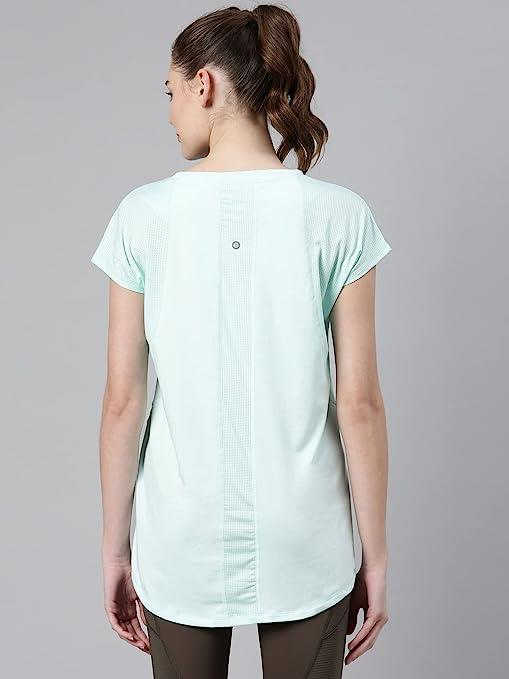 ENAMORE LADIES T-SHIRT R-NECK  DRY FIT COTTON SPANDEX WITH ANTIMICROBIAL FINISH ACTIVE STAY FRESH WORKOUT  T-SHIRT