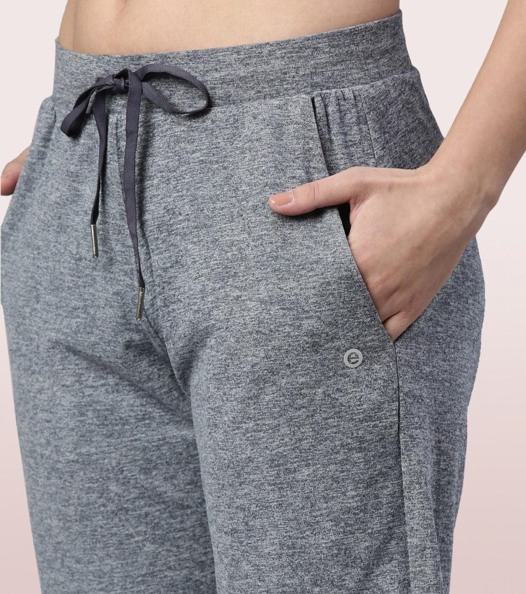 Enamor Mid Rise Knee length Drawstring Closure Active Shorts for Women - Relaxed Fit, Quick Dry, Antimicrobial