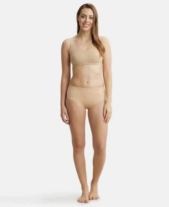 Jockey  Women's Super Combed Cotton Elastane Stretch Slip On Crop Top Bra with Stay Fresh Treatment